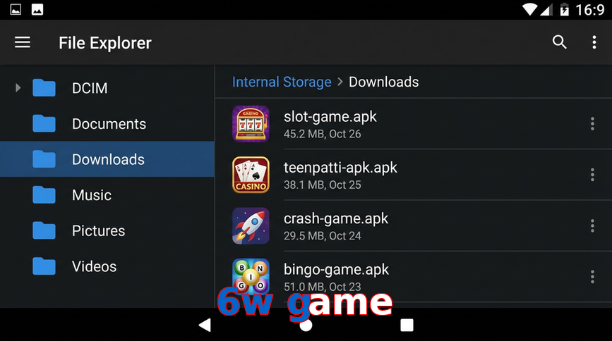 Main screen of 6W Game gameapk page for PK players